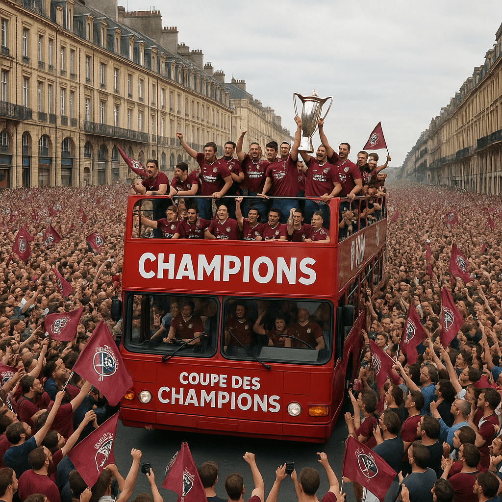 venez vivre l'effervescence à bordeaux alors que la ville célèbre le retour triomphal des héros de l'ubb, vainqueurs de la coupe des champions. une journée festive pleine de joie, d'émotions et de fierté collective vous attend !